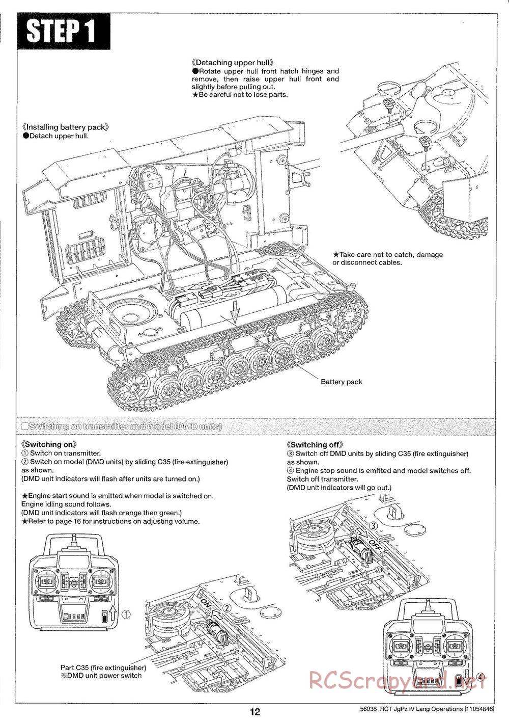 Tamiya - Jagdpanzer IV/70(V) Lang - 1/16 Scale Chassis - Operation Manual - Page 3
