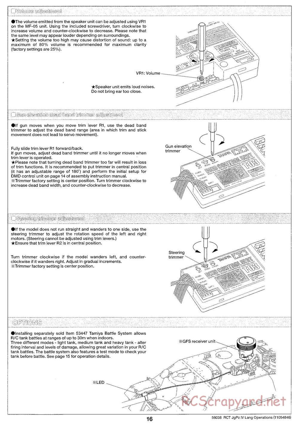 Tamiya - Jagdpanzer IV/70(V) Lang - 1/16 Scale Chassis - Operation Manual - Page 7