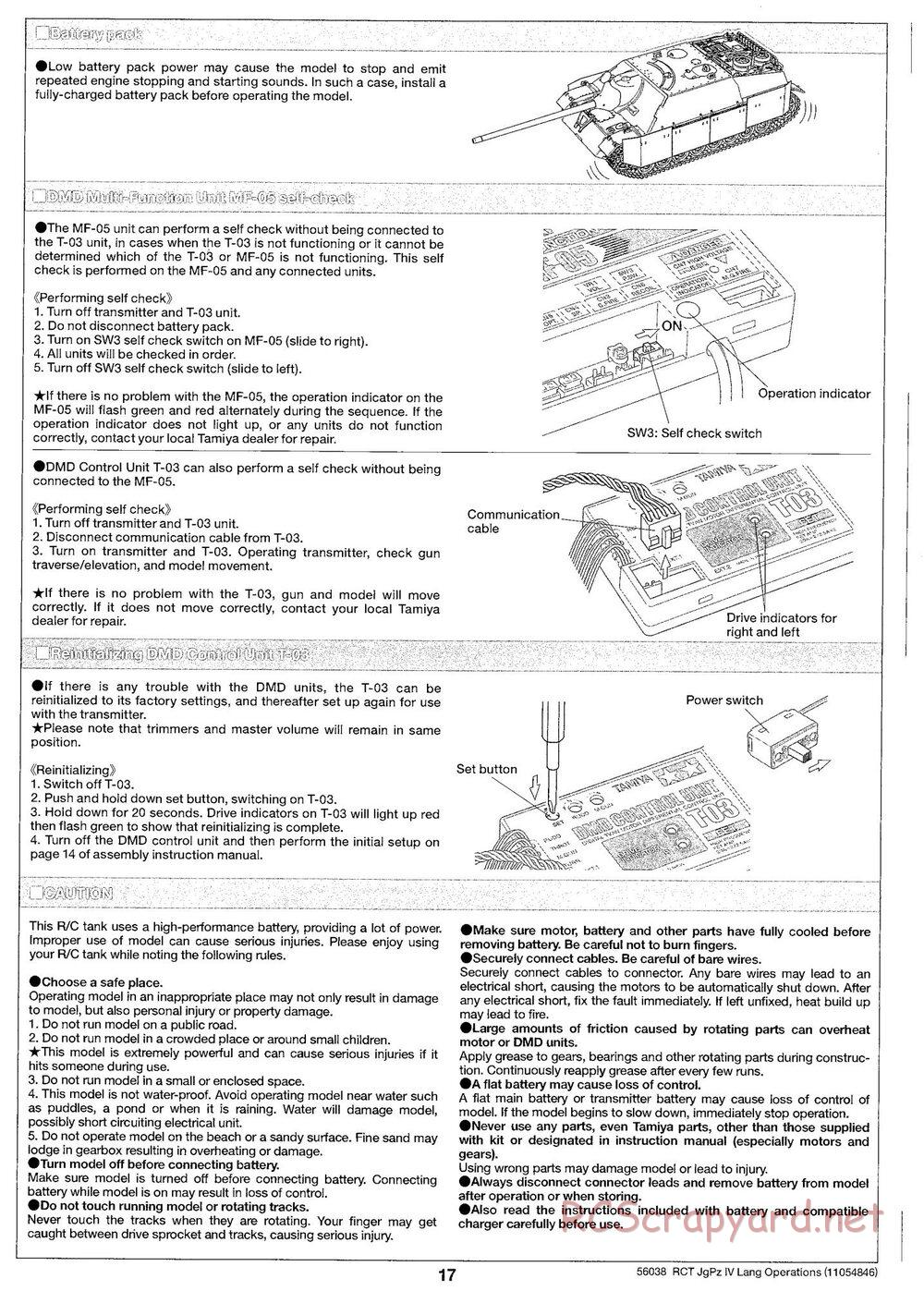 Tamiya - Jagdpanzer IV/70(V) Lang - 1/16 Scale Chassis - Operation Manual - Page 8