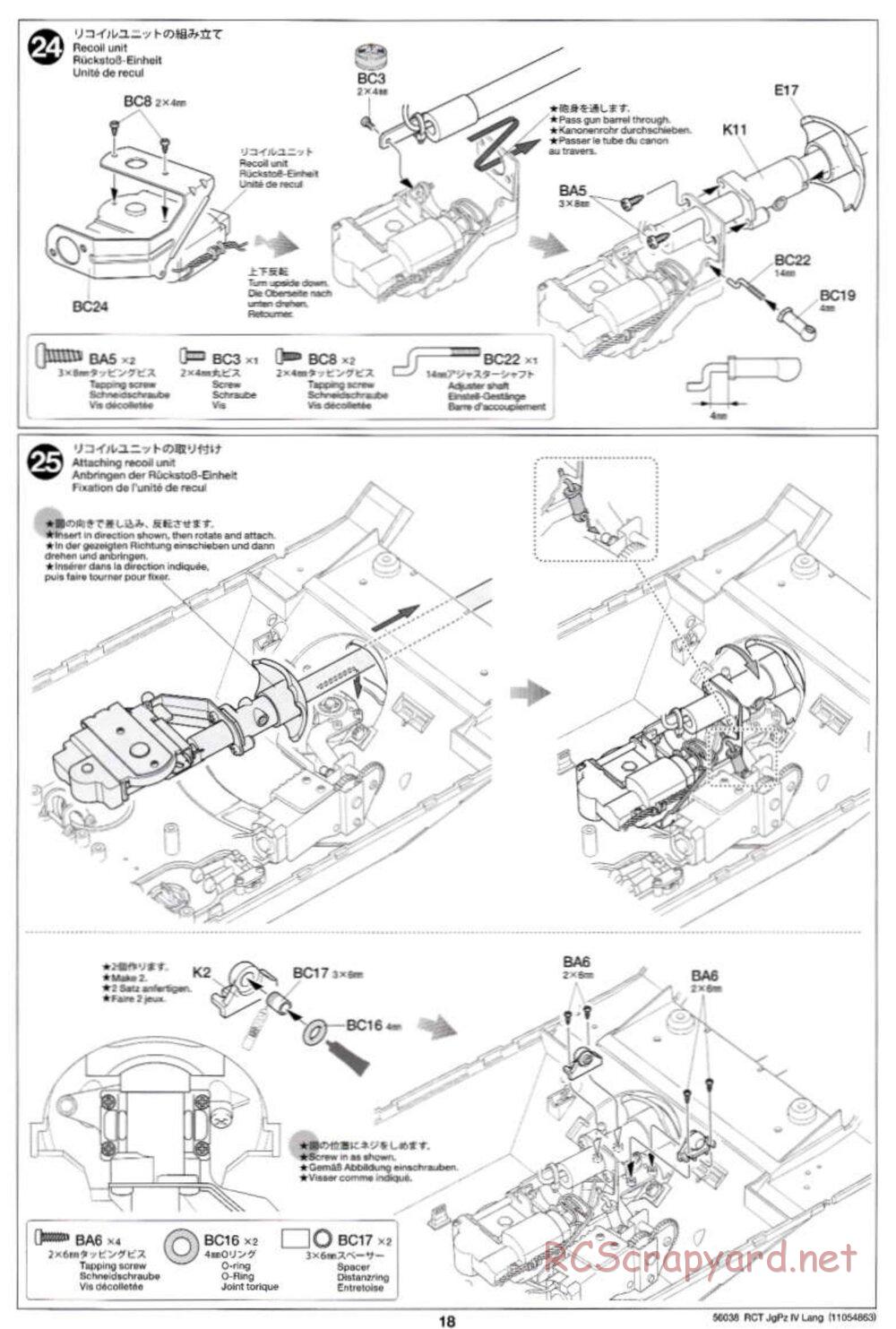 Tamiya - Jagdpanzer IV/70(V) Lang - 1/16 Scale Chassis - Manual - Page 18