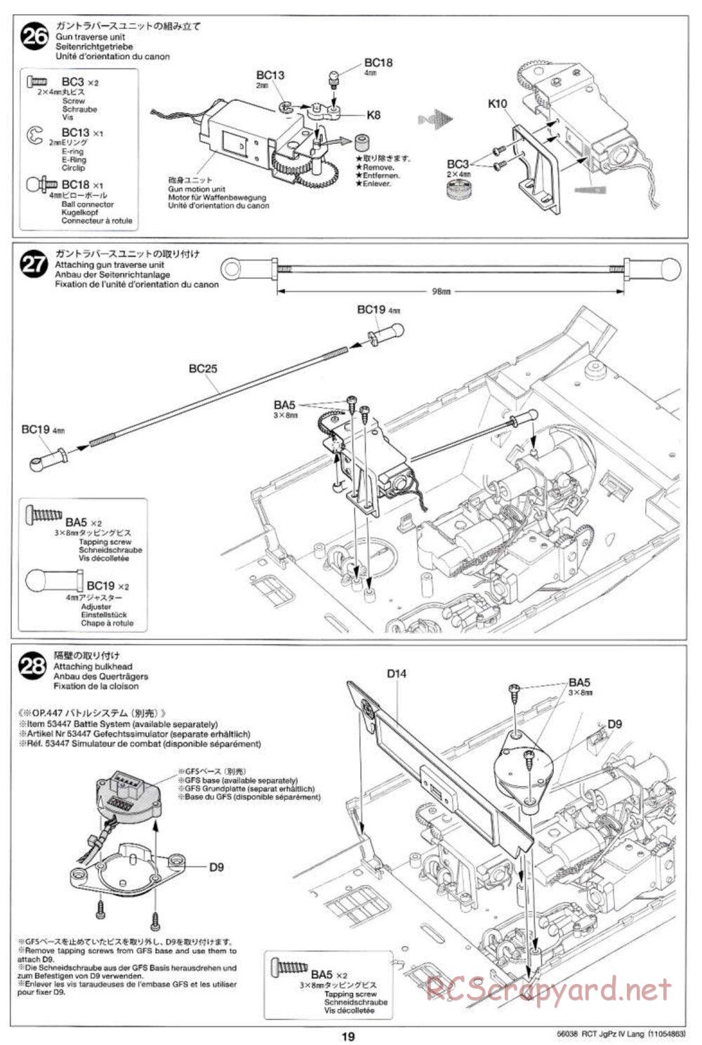 Tamiya - Jagdpanzer IV/70(V) Lang - 1/16 Scale Chassis - Manual - Page 19