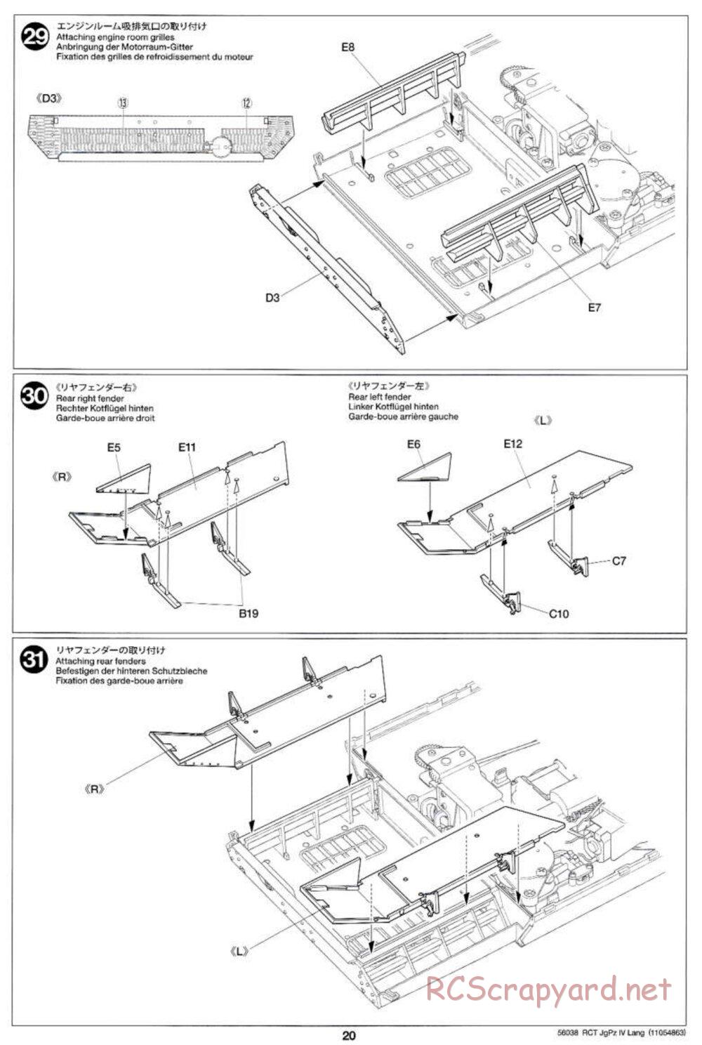 Tamiya - Jagdpanzer IV/70(V) Lang - 1/16 Scale Chassis - Manual - Page 20