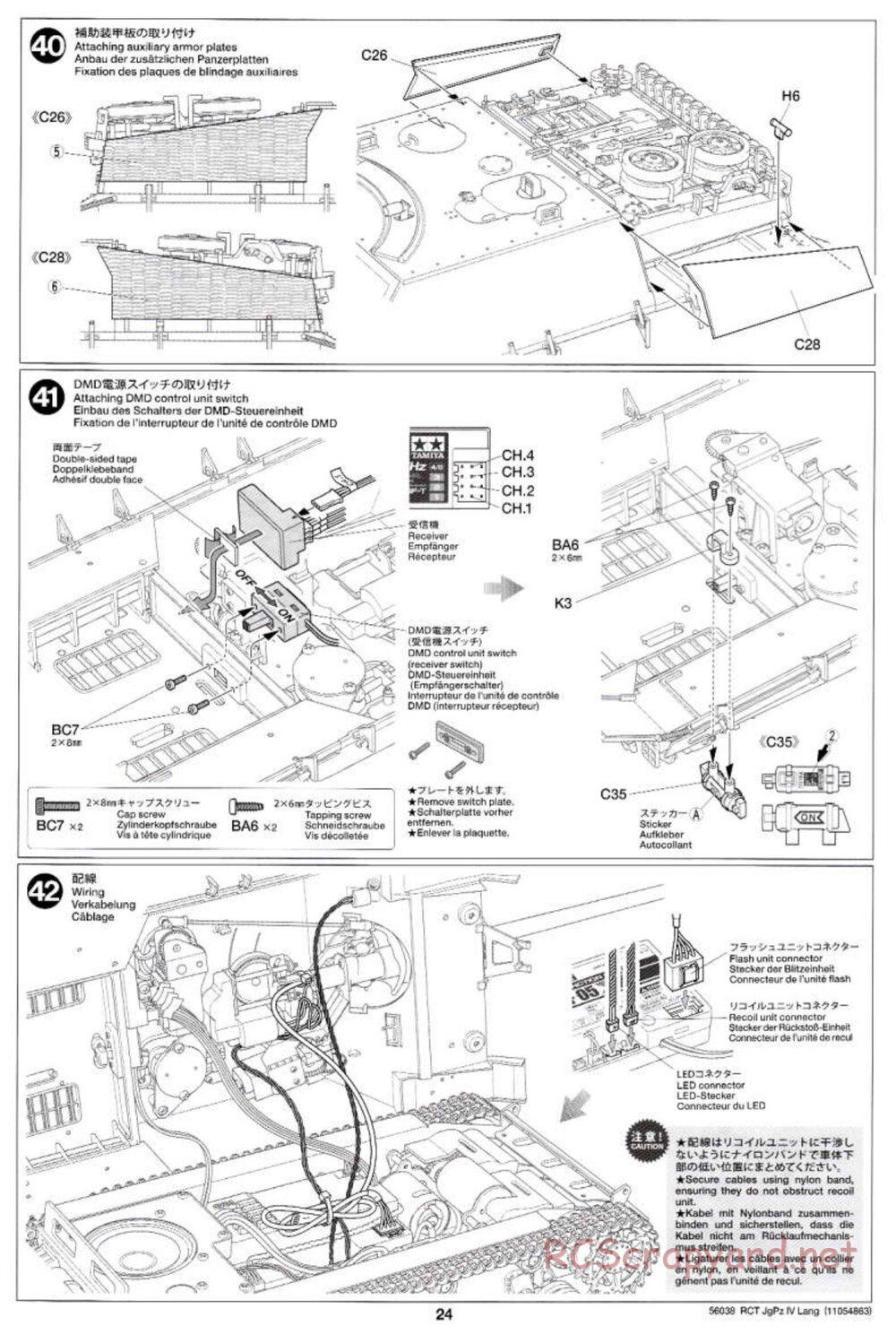 Tamiya - Jagdpanzer IV/70(V) Lang - 1/16 Scale Chassis - Manual - Page 24