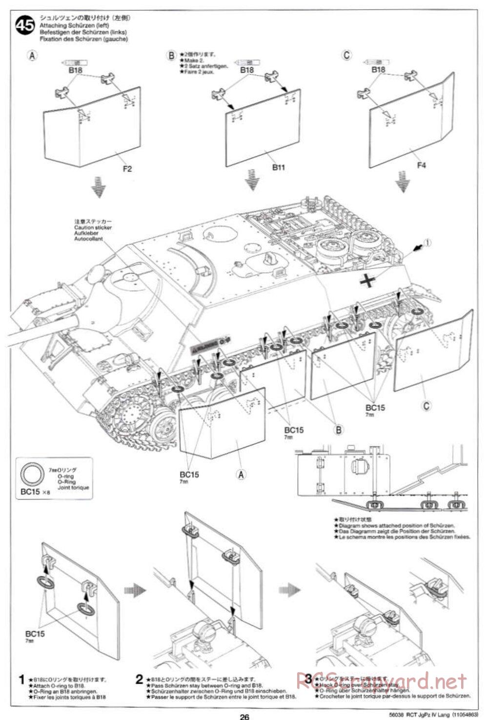 Tamiya - Jagdpanzer IV/70(V) Lang - 1/16 Scale Chassis - Manual - Page 26