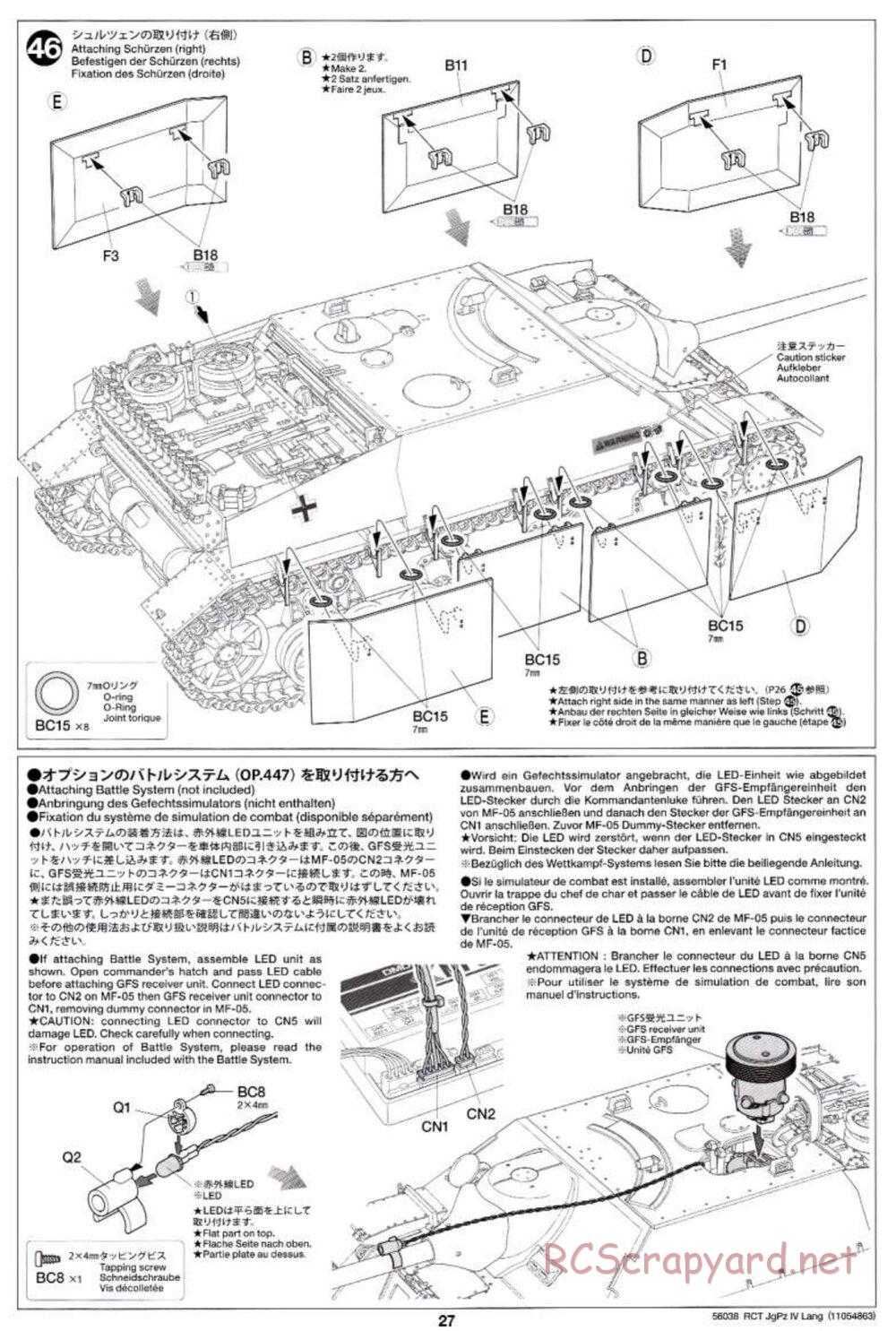 Tamiya - Jagdpanzer IV/70(V) Lang - 1/16 Scale Chassis - Manual - Page 27