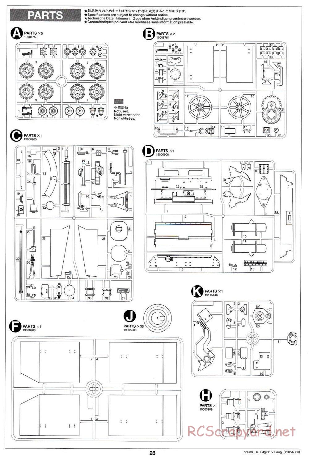 Tamiya - Jagdpanzer IV/70(V) Lang - 1/16 Scale Chassis - Manual - Page 28