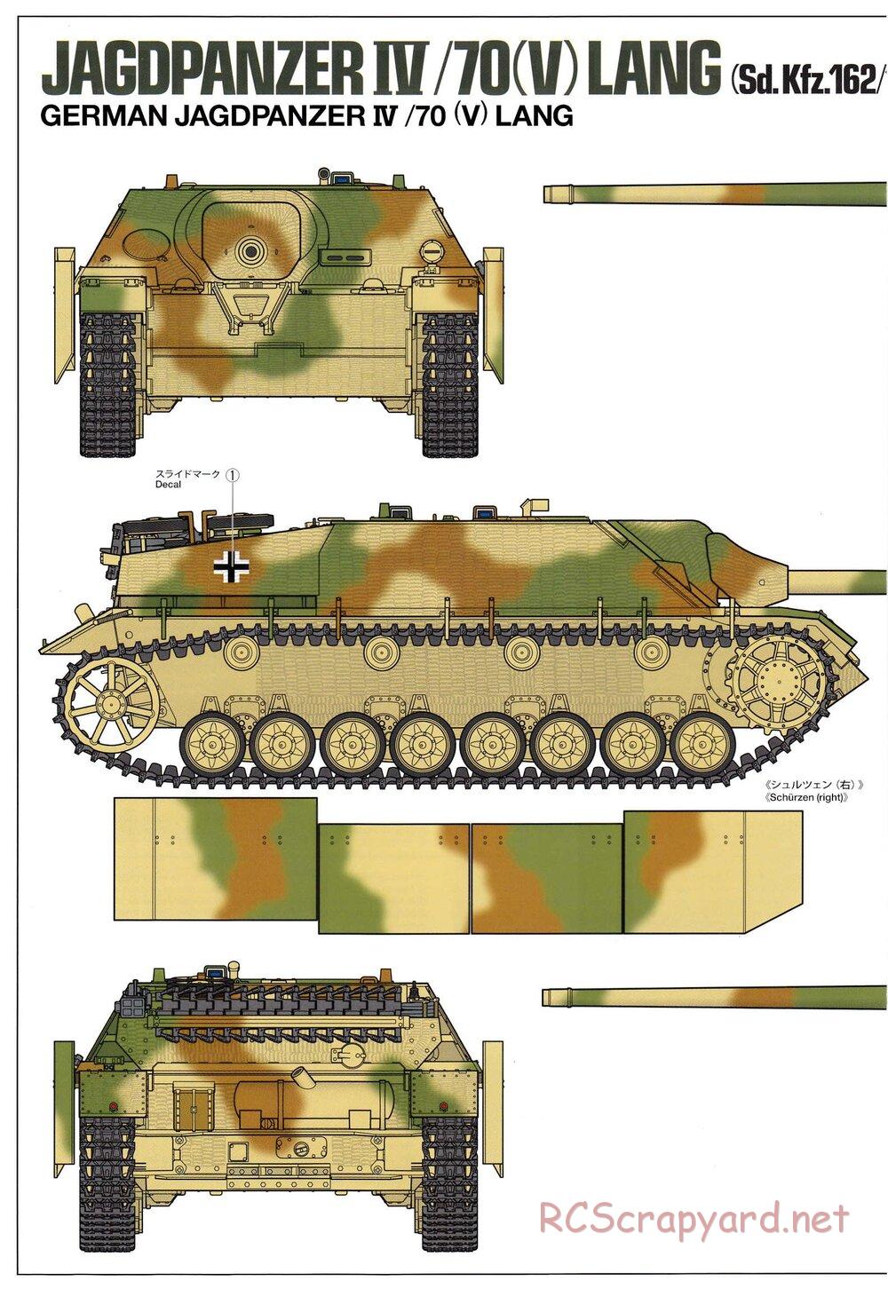 Tamiya - Jagdpanzer IV/70(V) Lang - 1/16 Scale - Paint - 1