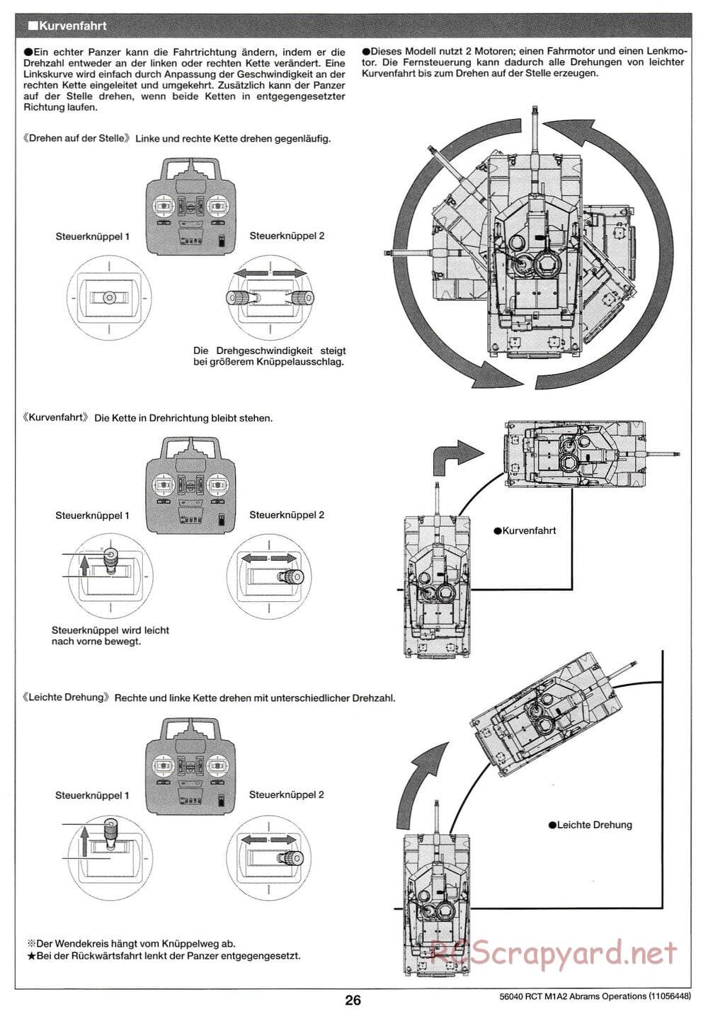 Tamiya - U.S. Main Battle Tank M1A2 Abrams - 1/16 Scale Chassis - Operation Manual - Page 4