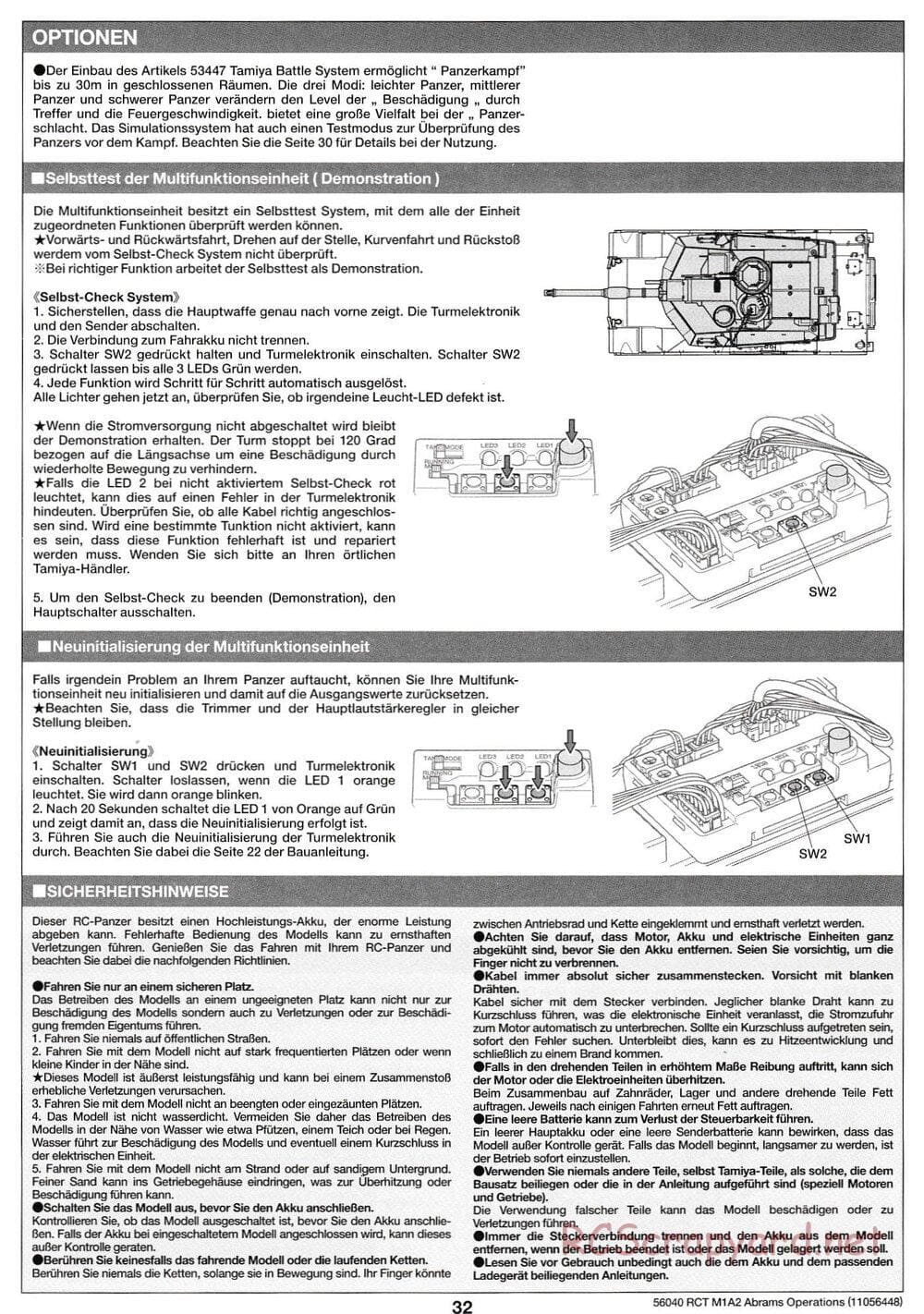Tamiya - U.S. Main Battle Tank M1A2 Abrams - 1/16 Scale Chassis - Operation Manual - Page 10