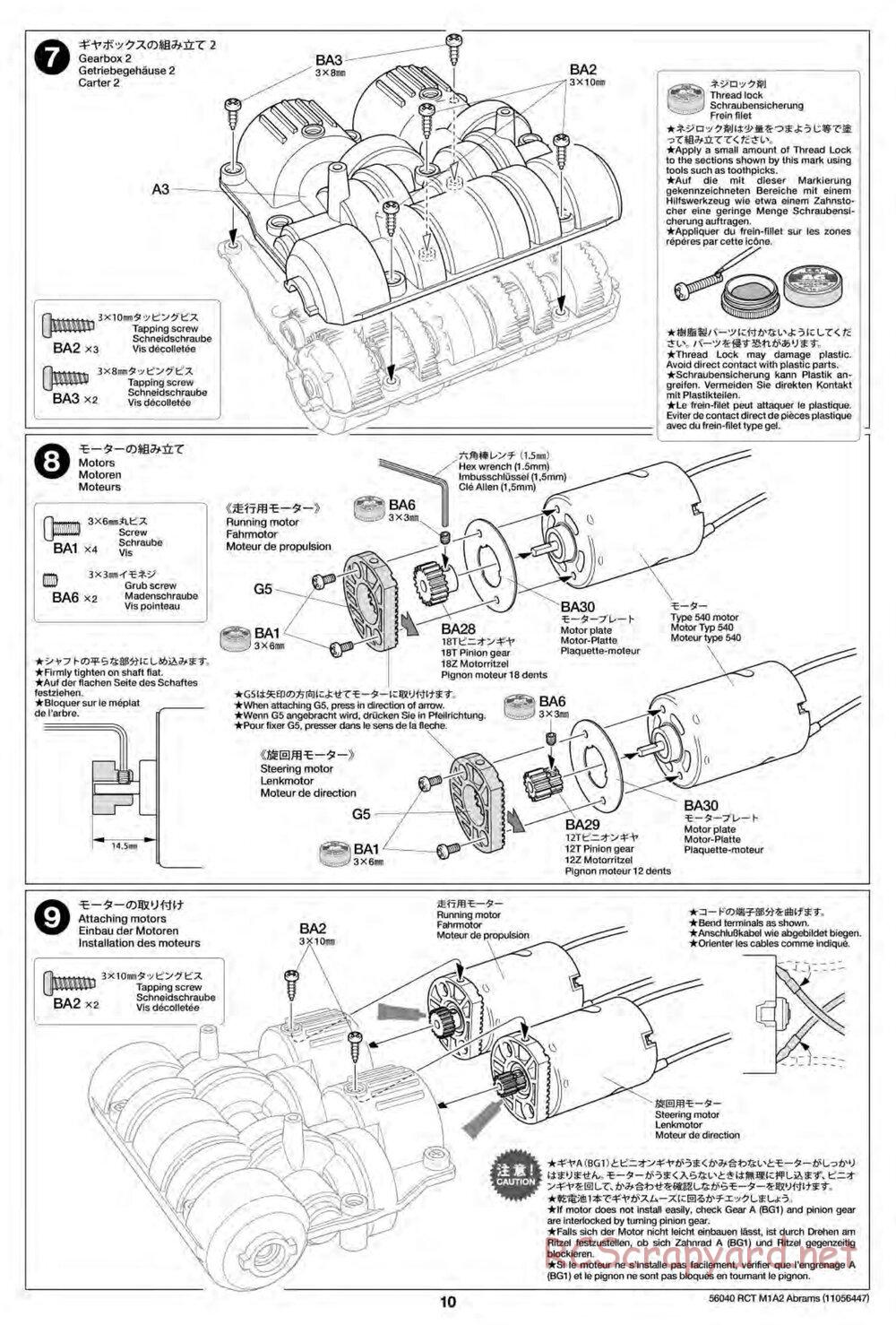 Tamiya - U.S. Main Battle Tank M1A2 Abrams - 1/16 Scale Chassis - Manual - Page 10