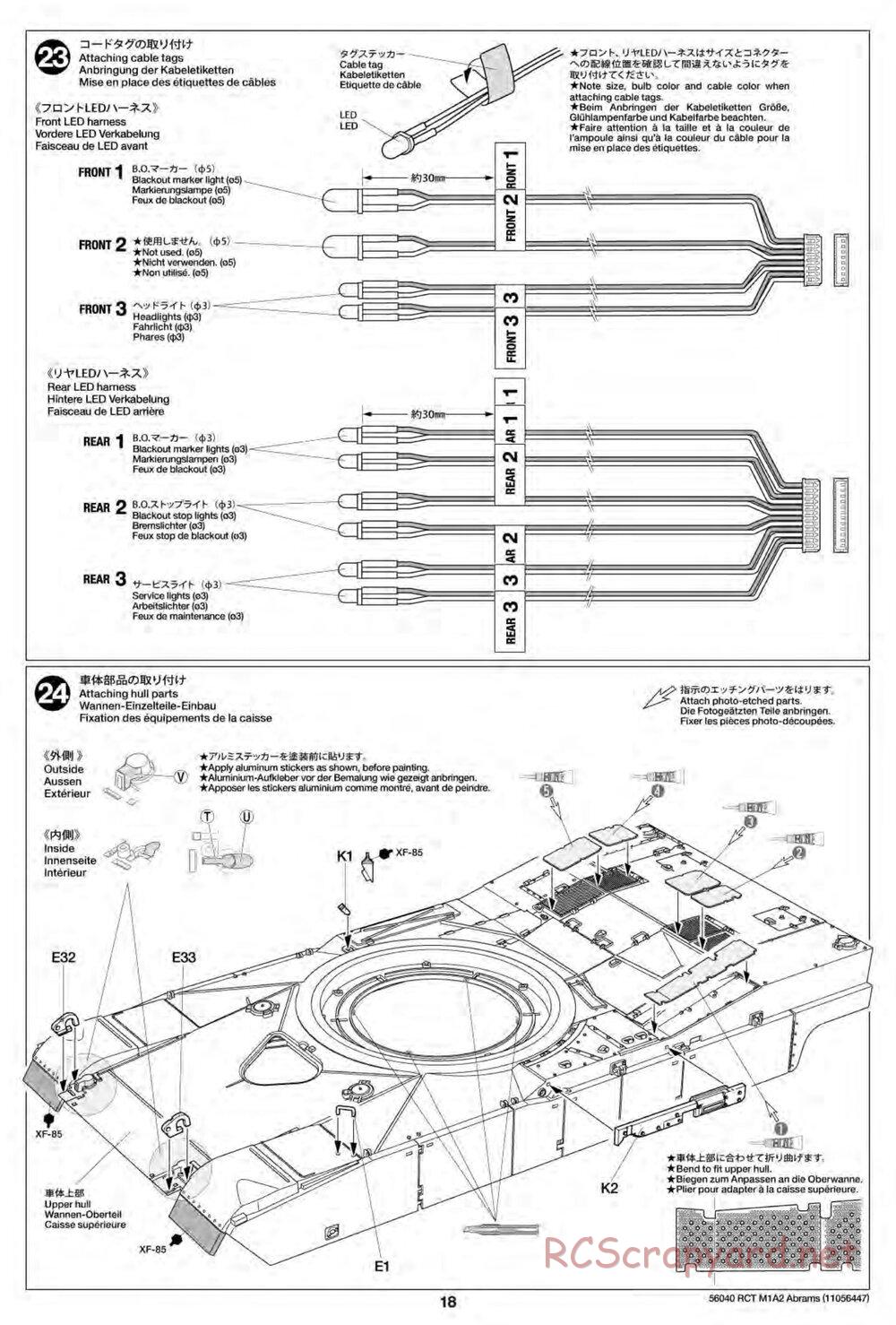 Tamiya - U.S. Main Battle Tank M1A2 Abrams - 1/16 Scale Chassis - Manual - Page 18