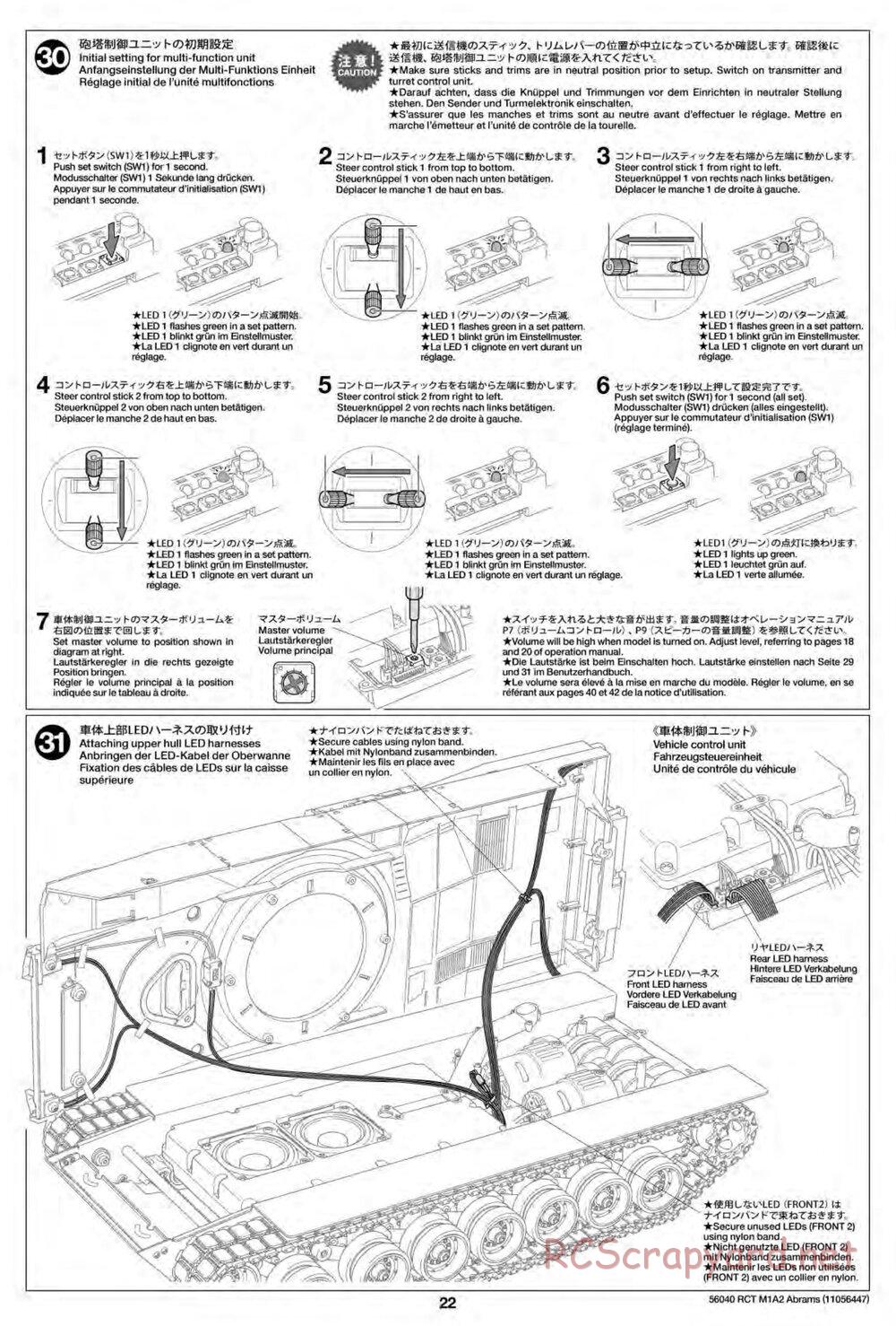 Tamiya - U.S. Main Battle Tank M1A2 Abrams - 1/16 Scale Chassis - Manual - Page 22