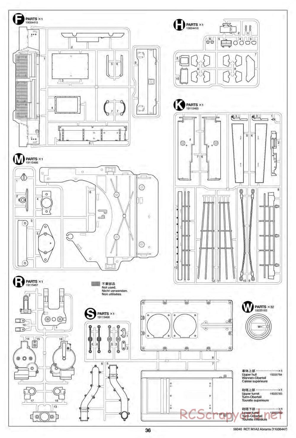 Tamiya - U.S. Main Battle Tank M1A2 Abrams - 1/16 Scale Chassis - Manual - Page 36