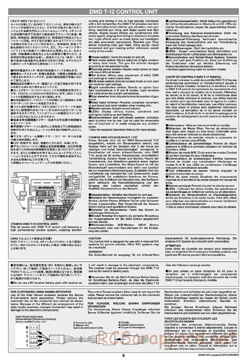Tamiya - German Federal Army Main Battle Tank Leopard 2 A7V - 1/16 Scale Chassis - Manual - Page 5