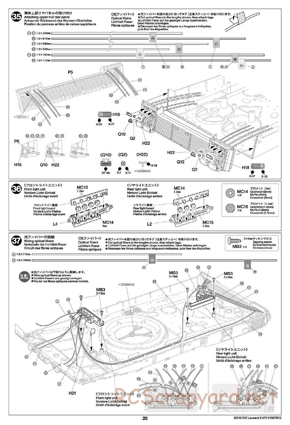 Tamiya - German Federal Army Main Battle Tank Leopard 2 A7V - 1/16 Scale Chassis - Manual - Page 20