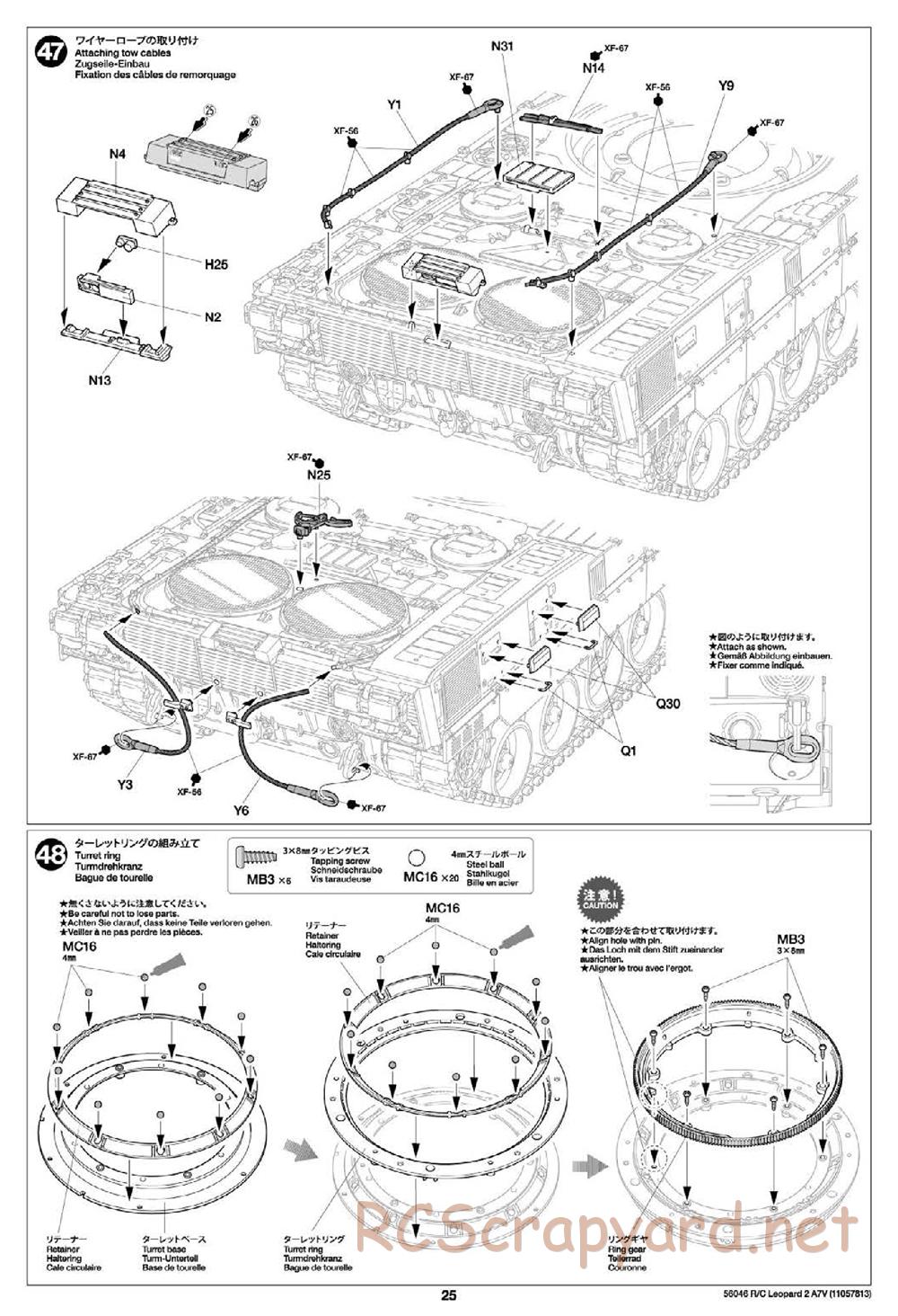 Tamiya - German Federal Army Main Battle Tank Leopard 2 A7V - 1/16 Scale Chassis - Manual - Page 25