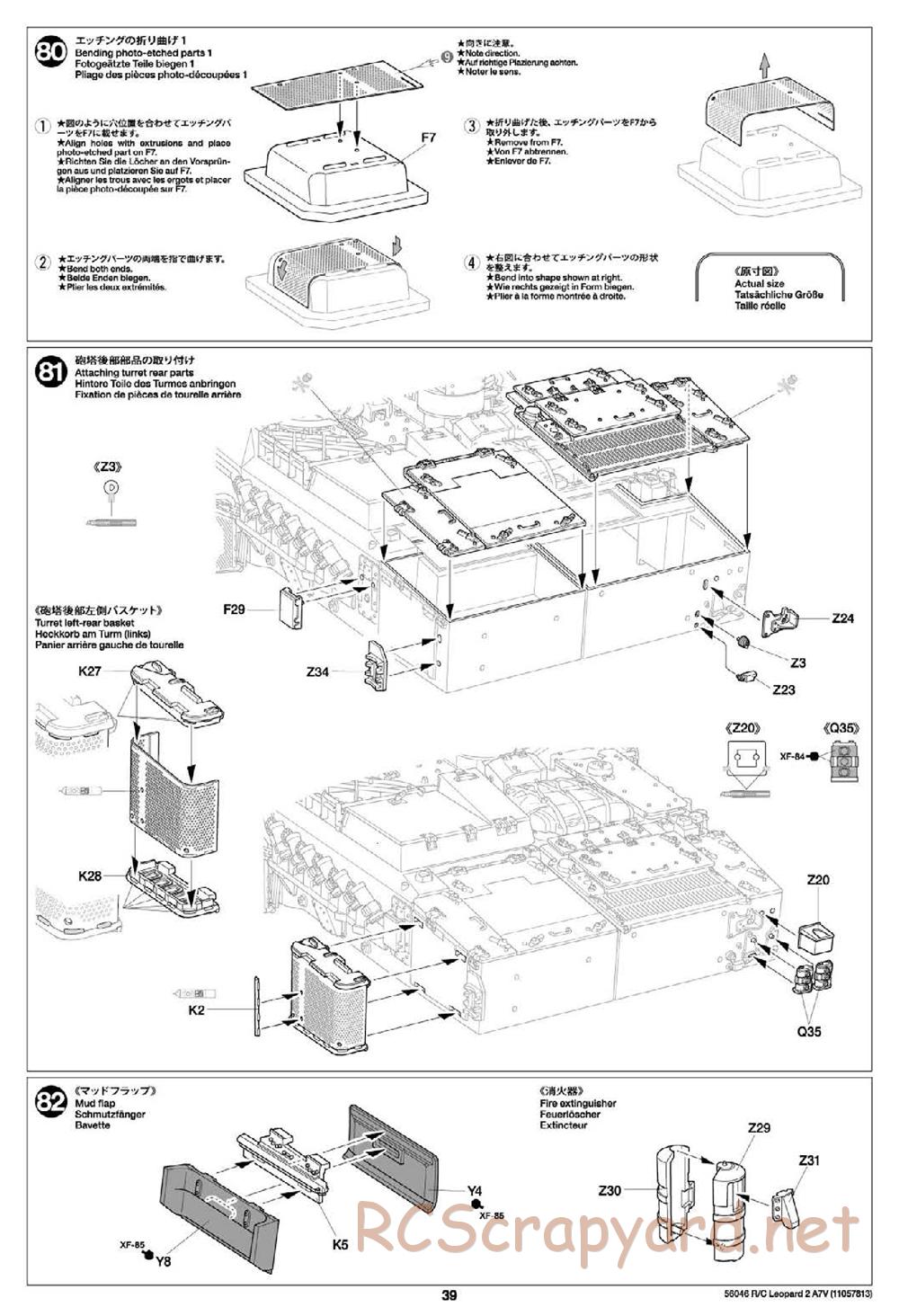 Tamiya - German Federal Army Main Battle Tank Leopard 2 A7V - 1/16 Scale Chassis - Manual - Page 39