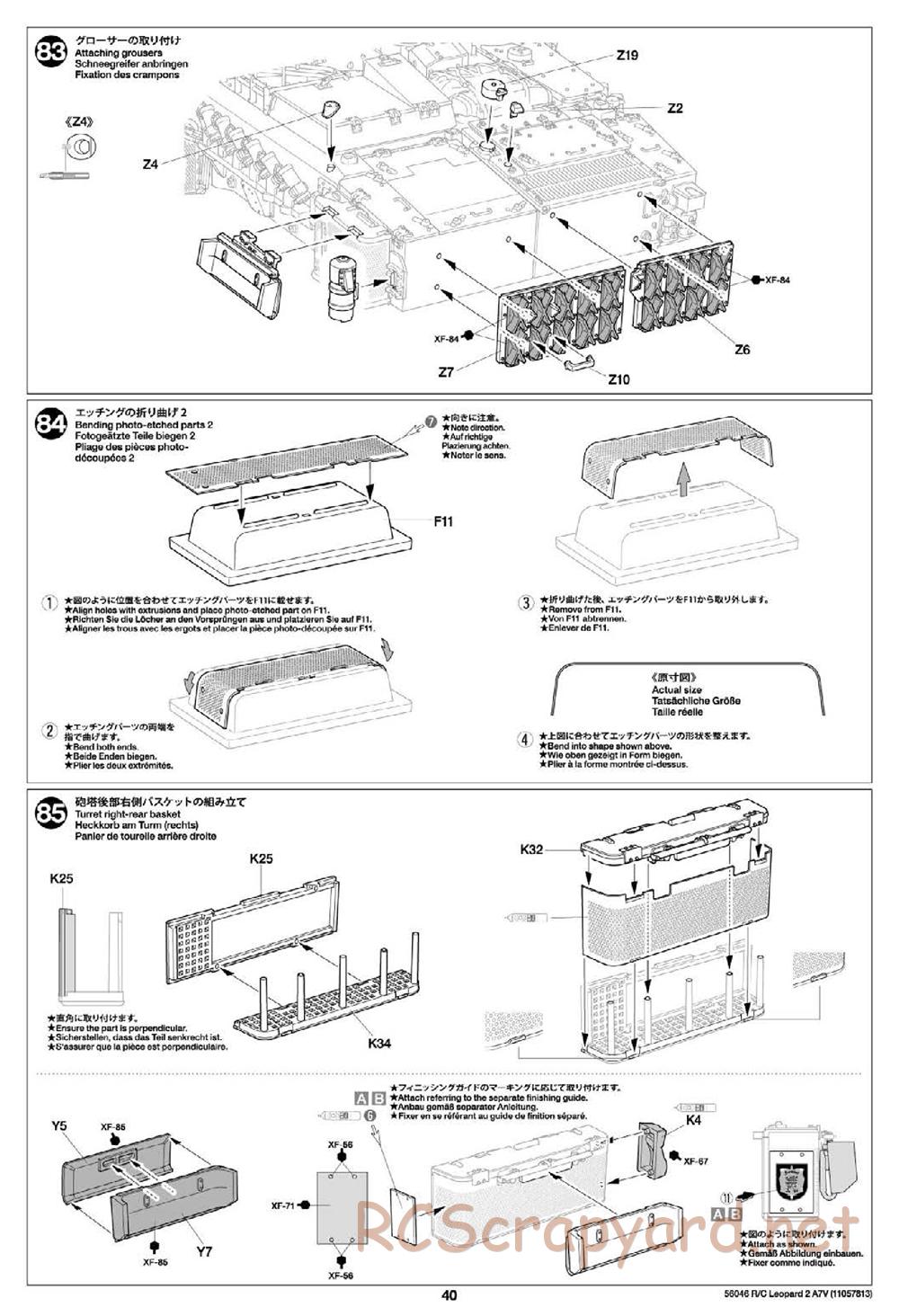 Tamiya - German Federal Army Main Battle Tank Leopard 2 A7V - 1/16 Scale Chassis - Manual - Page 40
