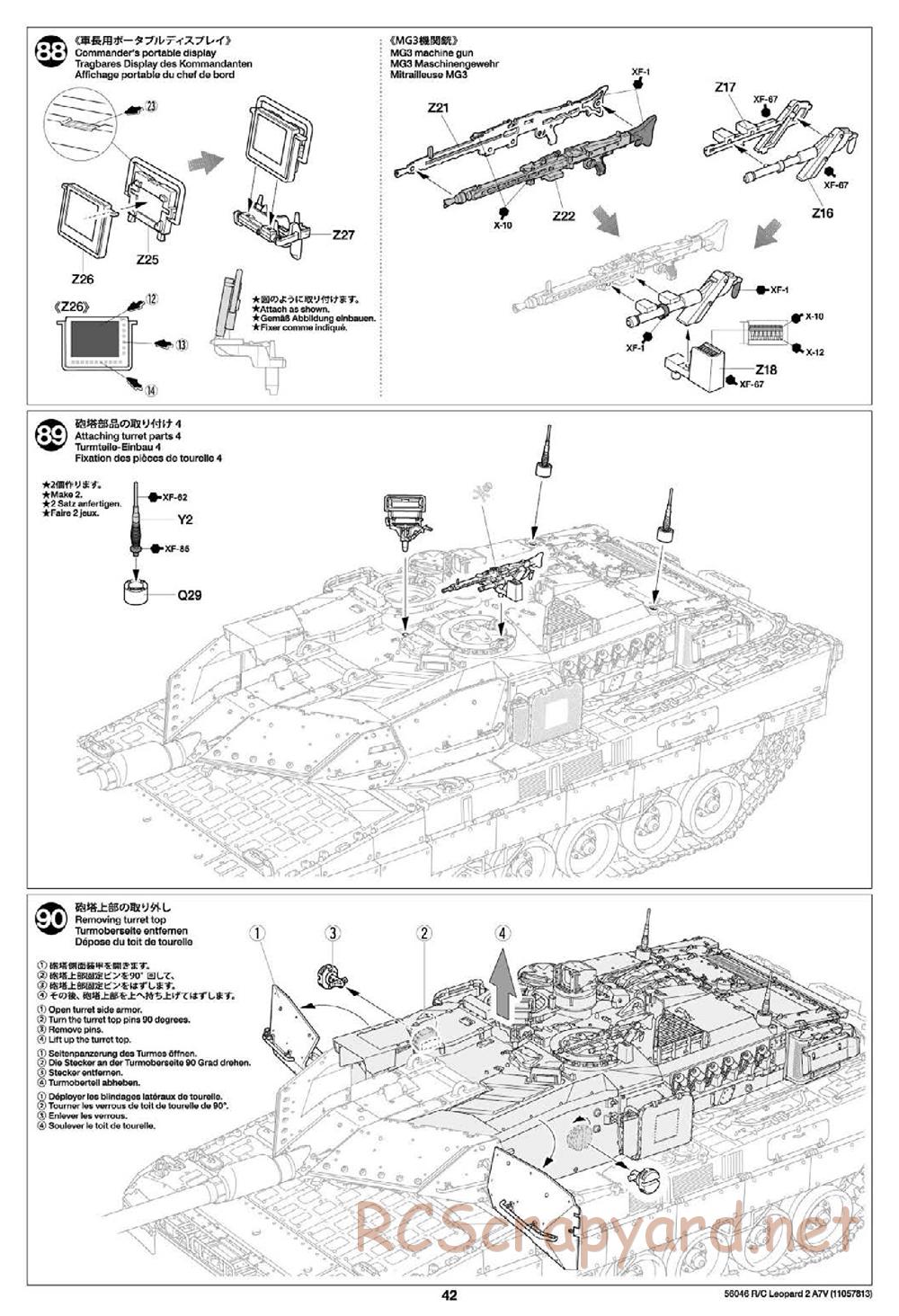Tamiya - German Federal Army Main Battle Tank Leopard 2 A7V - 1/16 Scale Chassis - Manual - Page 42