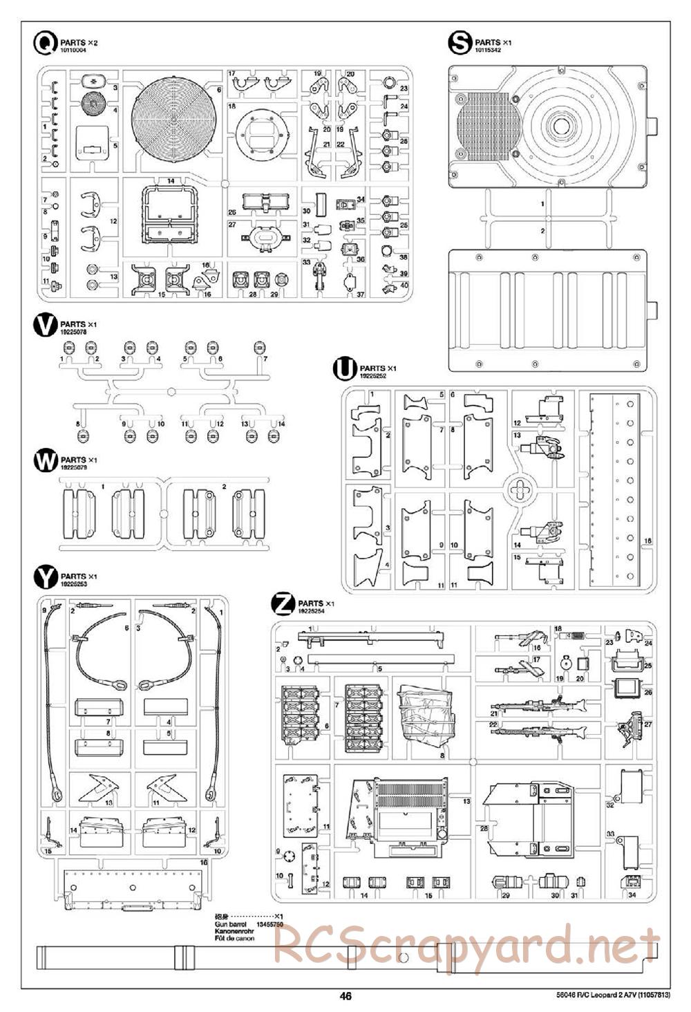 Tamiya - German Federal Army Main Battle Tank Leopard 2 A7V - 1/16 Scale Chassis - Manual - Page 46