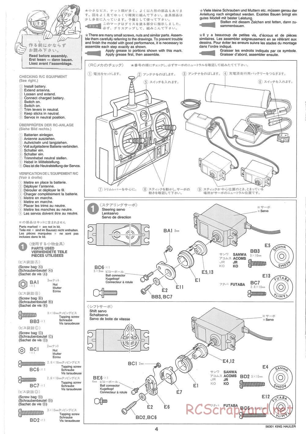 Tamiya - King Hauler - Manual - Page 4