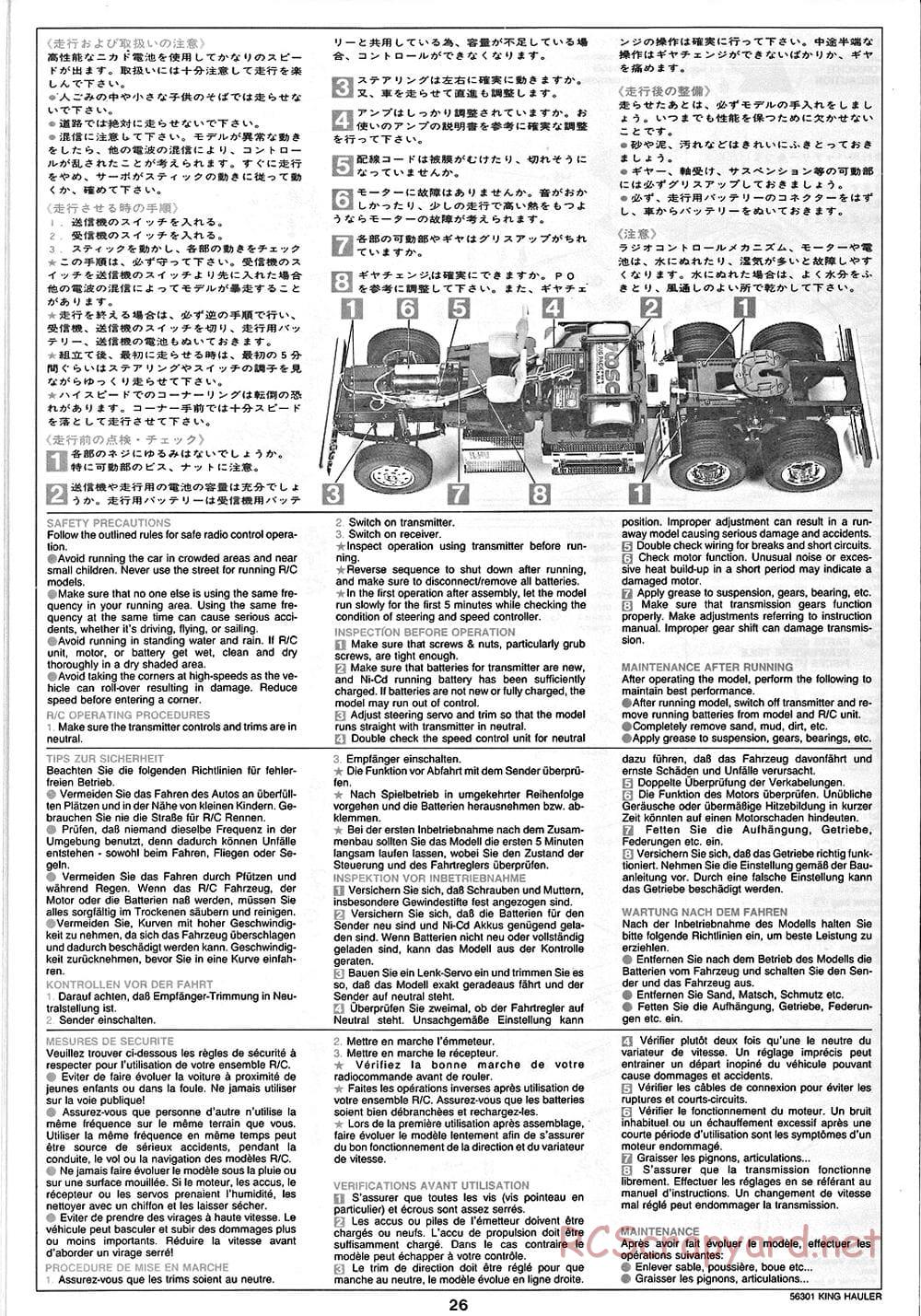 Tamiya - King Hauler - Manual - Page 26