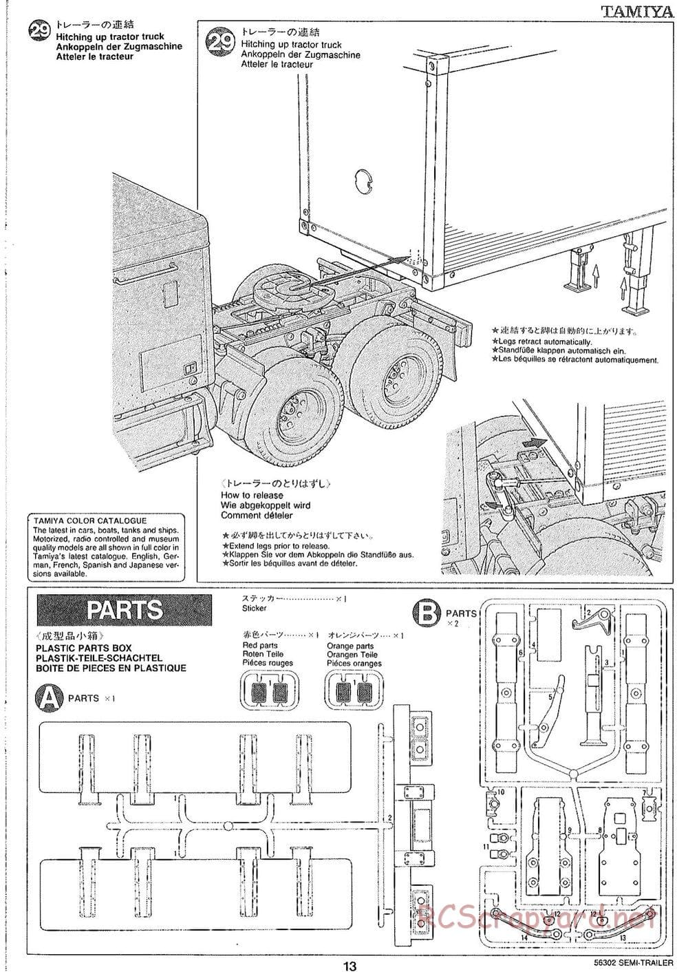 Tamiya - Semi Box Trailer Chassis - Manual - Page 13