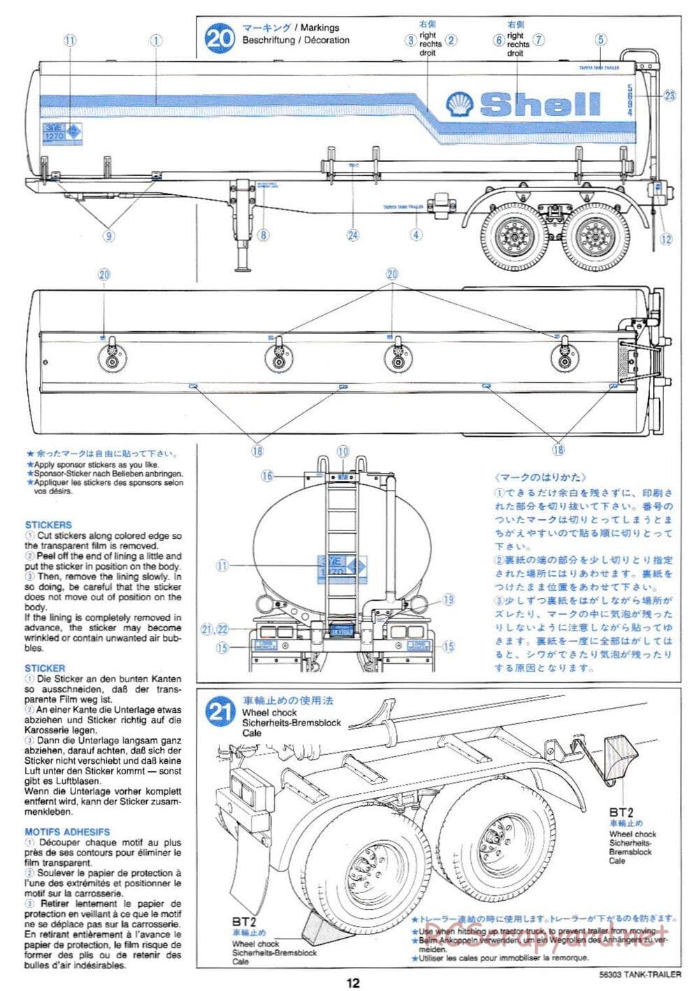 Tamiya - Semi Tanker Trailer Chassis - Manual - Page 12