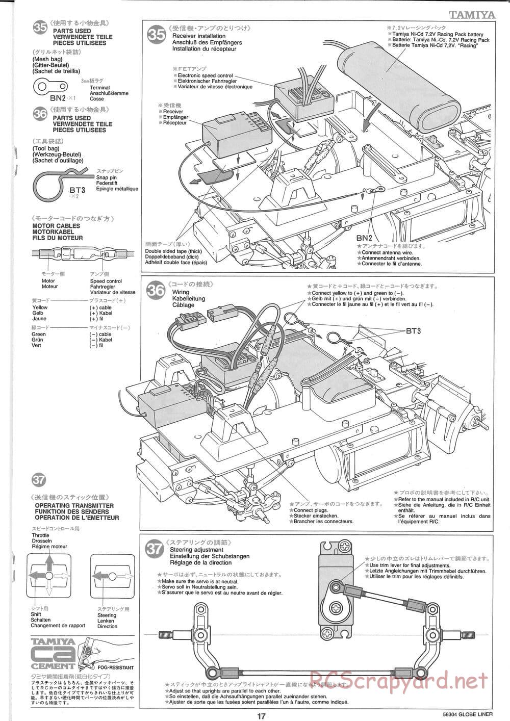 Tamiya - Globe Liner - Manual - Page 17