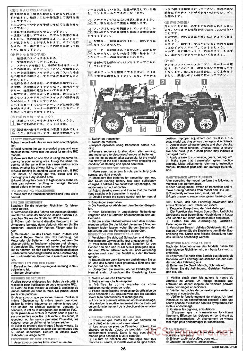 Tamiya - Globe Liner - Manual - Page 26