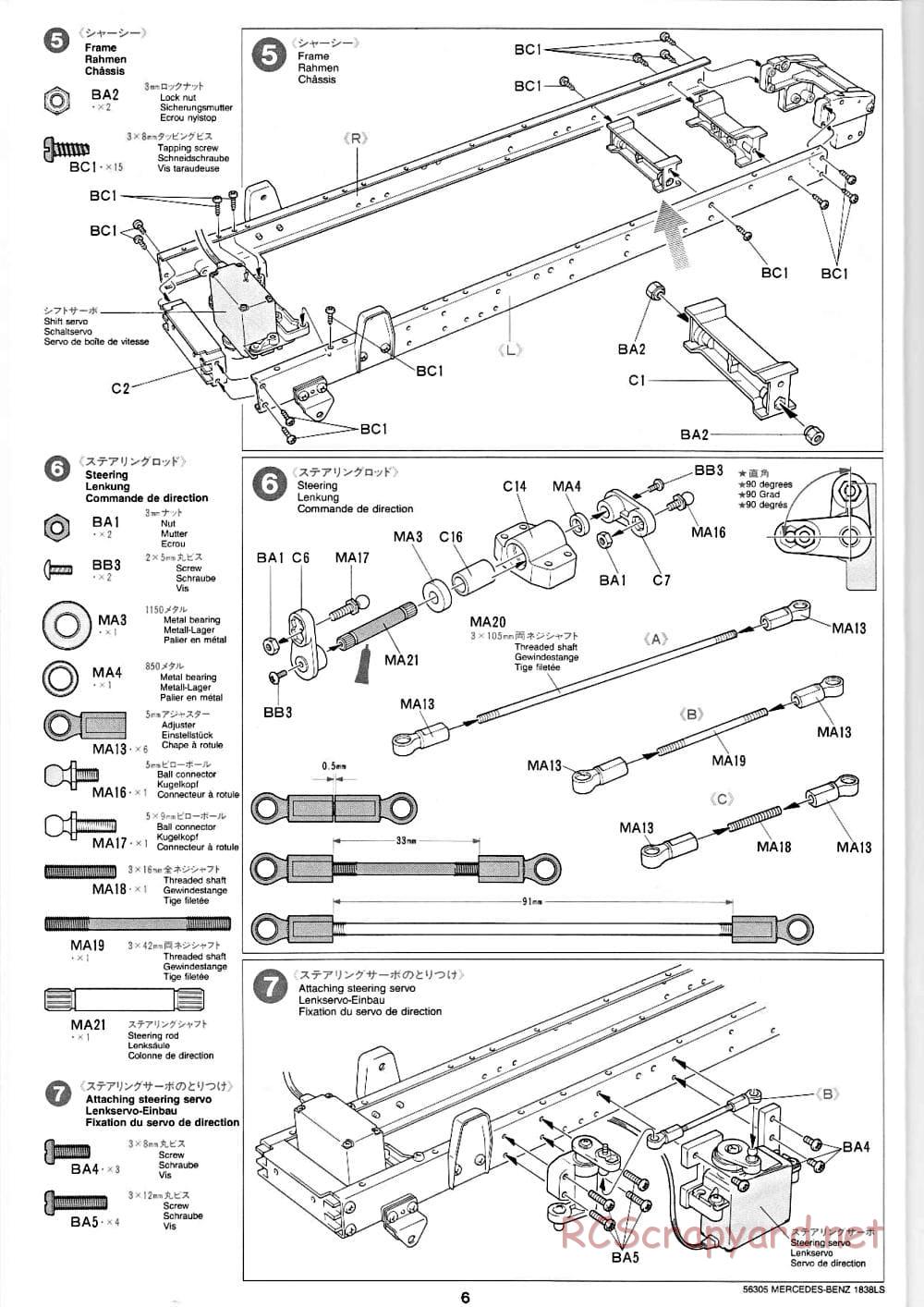 Tamiya - Mercedes-Benz 1838LS - Manual - Page 6