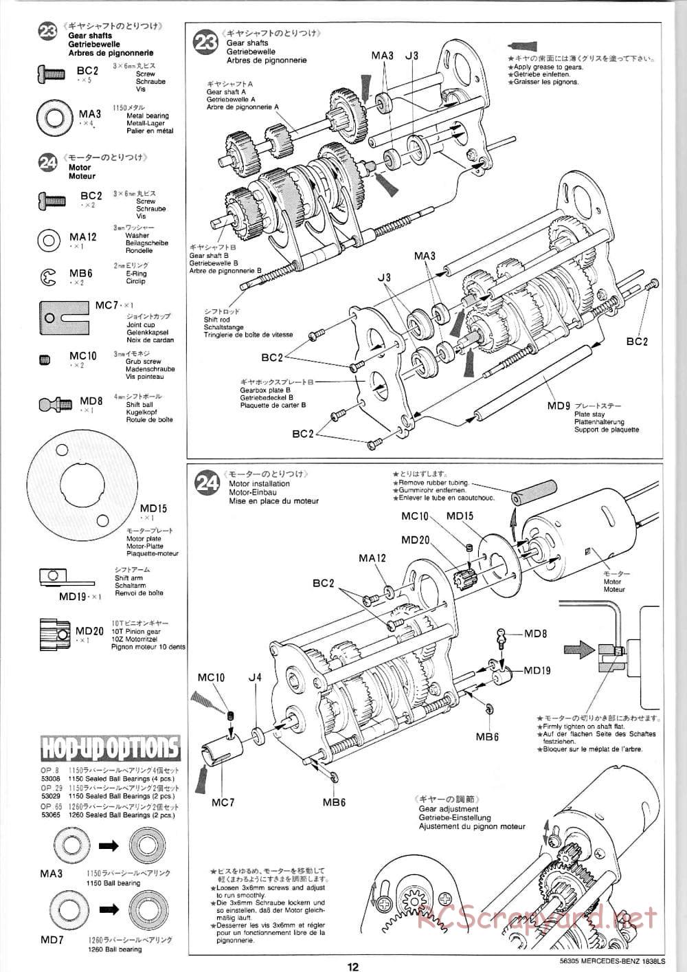 Tamiya - Mercedes-Benz 1838LS - Manual - Page 12