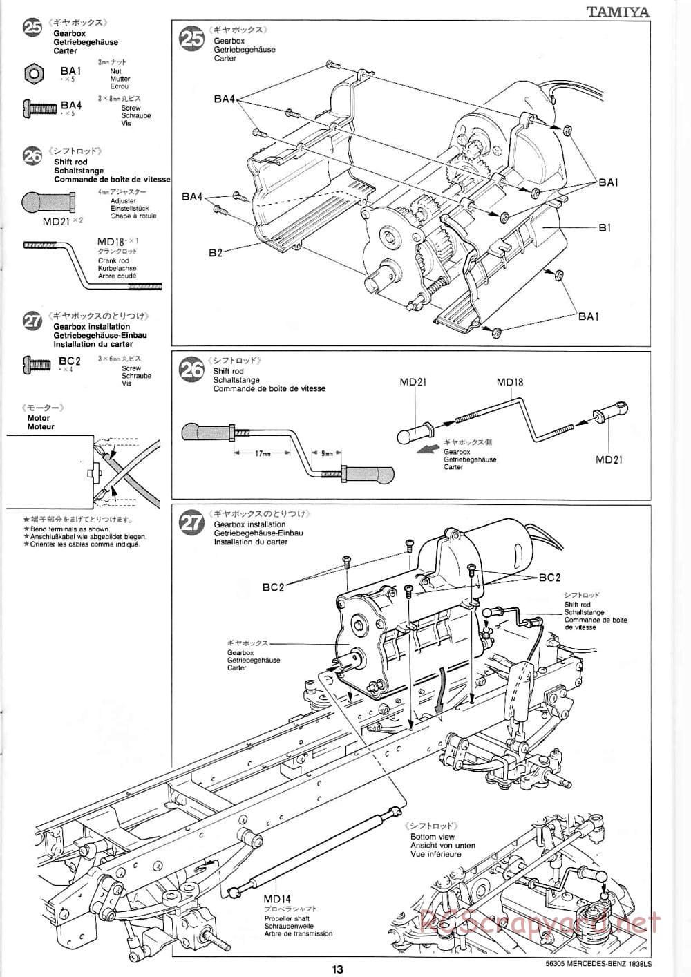 Tamiya - Mercedes-Benz 1838LS - Manual - Page 13