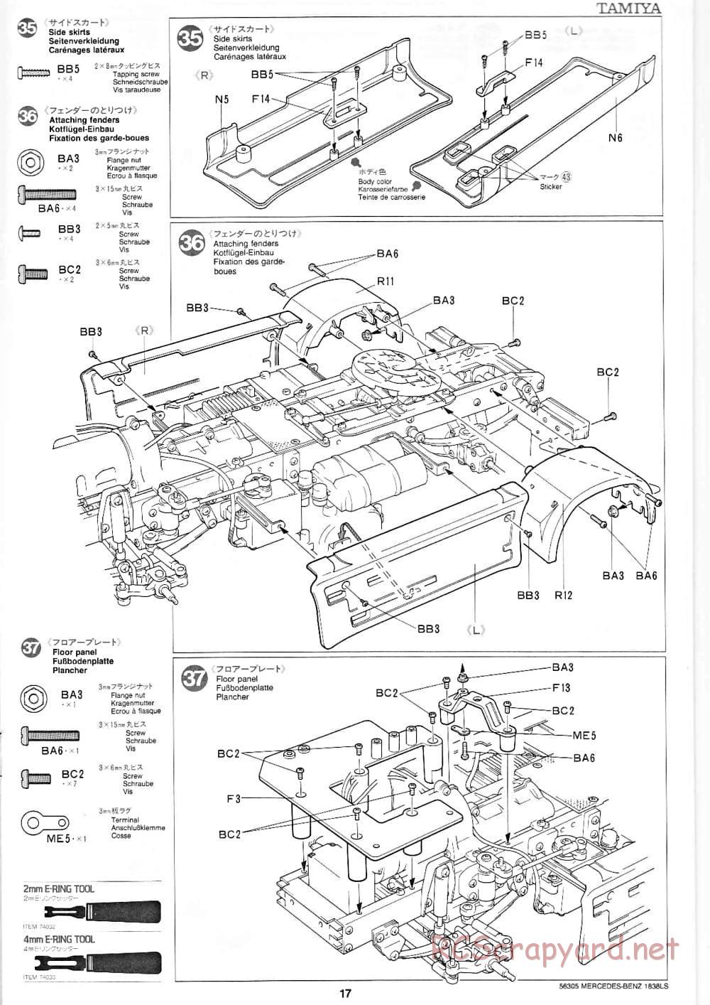 Tamiya - Mercedes-Benz 1838LS - Manual - Page 17