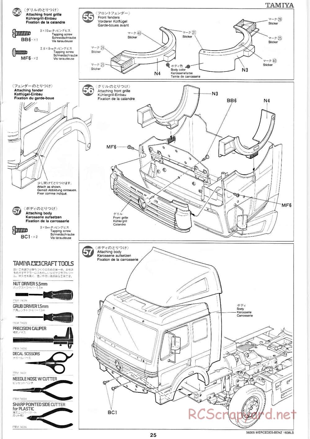 Tamiya - Mercedes-Benz 1838LS - Manual - Page 25