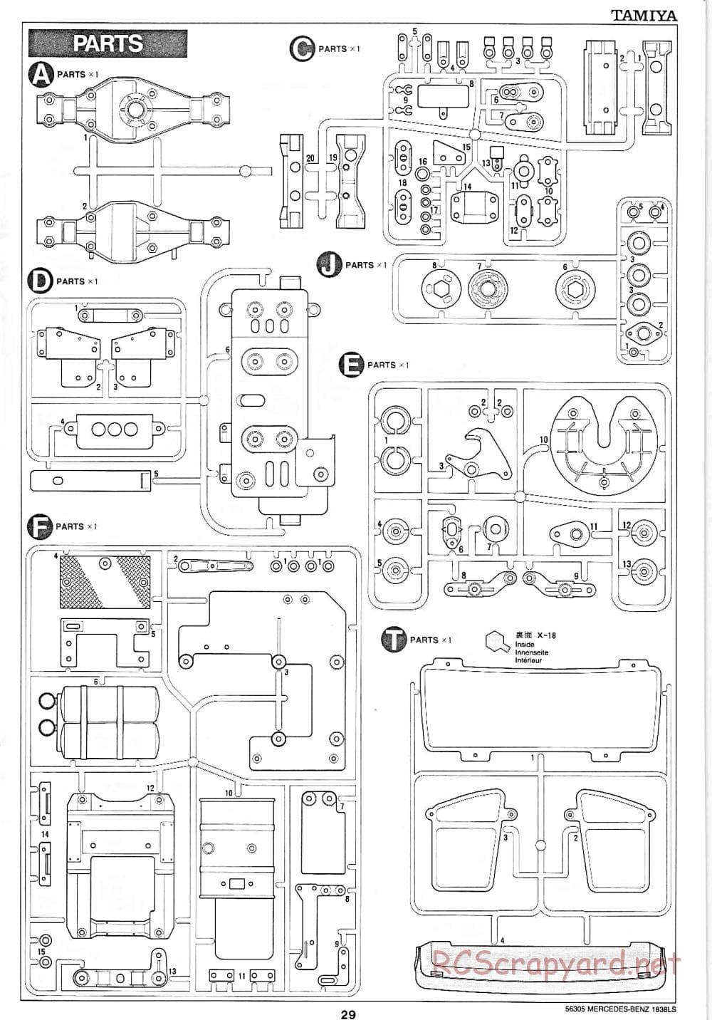 Tamiya - Mercedes-Benz 1838LS - Manual - Page 29