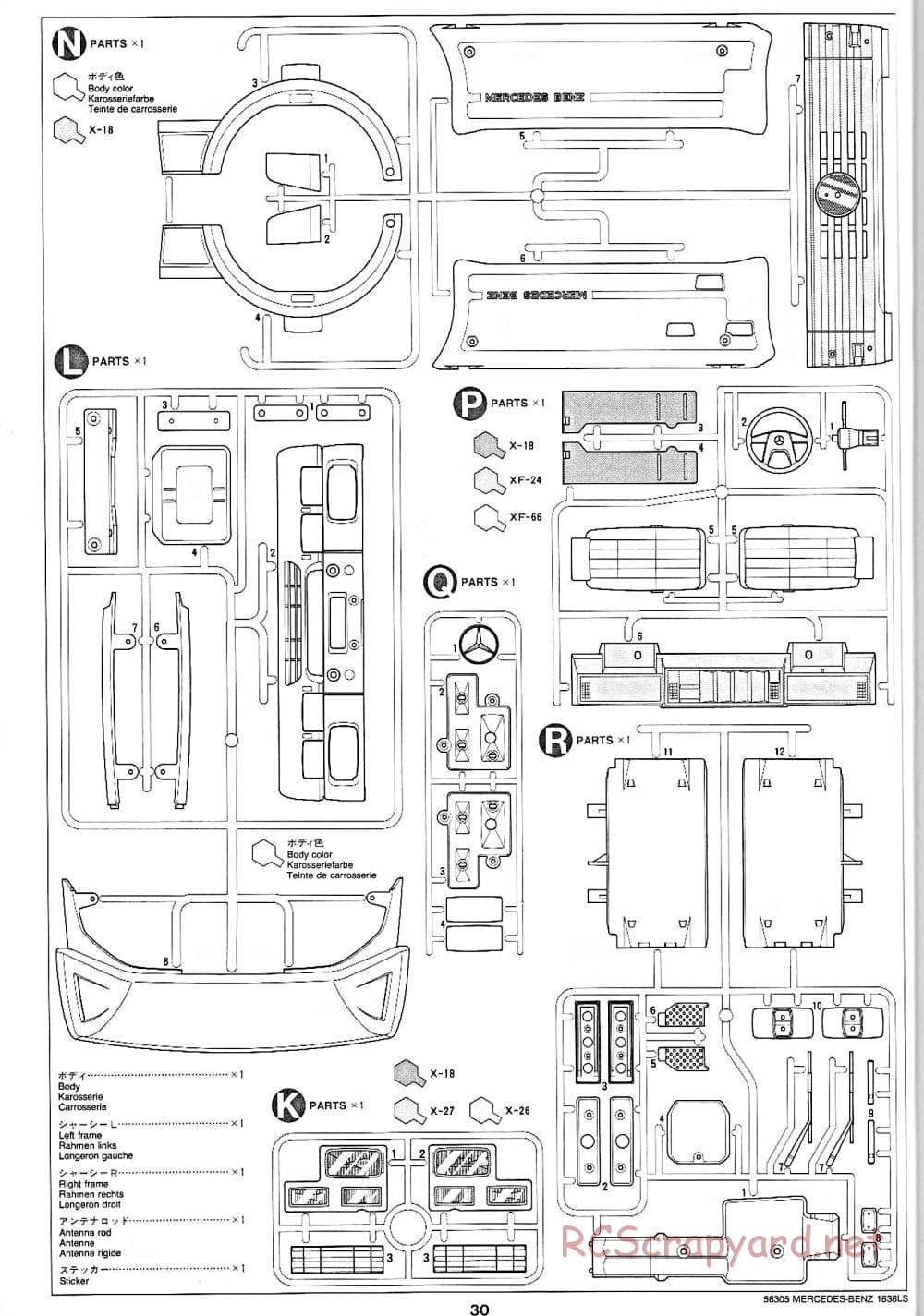 Tamiya - Mercedes-Benz 1838LS - Manual - Page 30