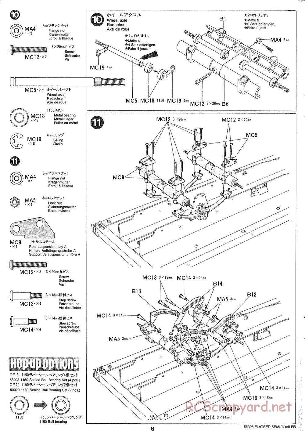 Tamiya - Semi Flatbed Trailer Chassis - Manual - Page 6