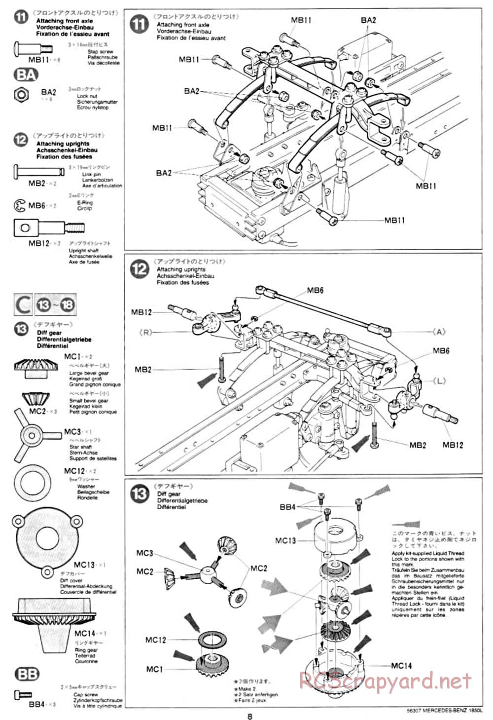 Tamiya - Mercedes-Benz 1850L Delivery Truck - Manual - Page 8