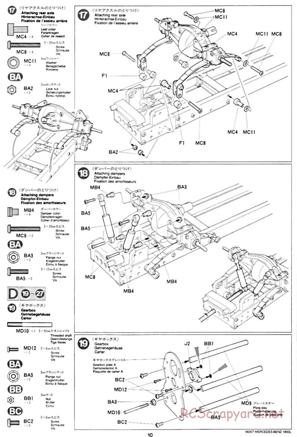Tamiya - Mercedes-Benz 1850L Delivery Truck - Manual - Page 10