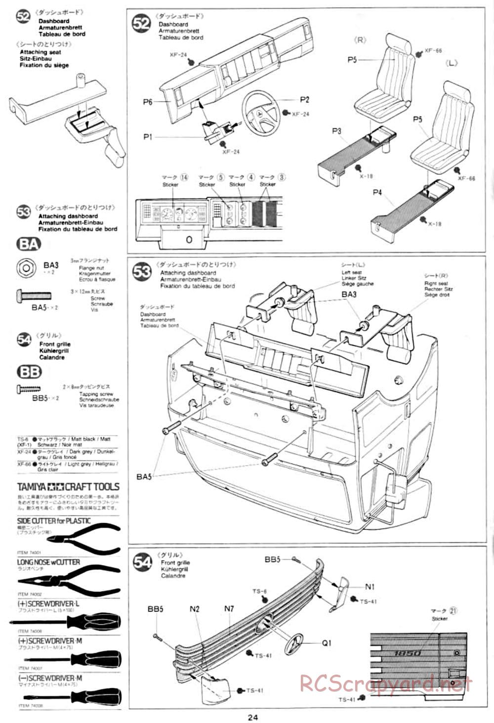Tamiya - Mercedes-Benz 1850L Delivery Truck - Manual - Page 24
