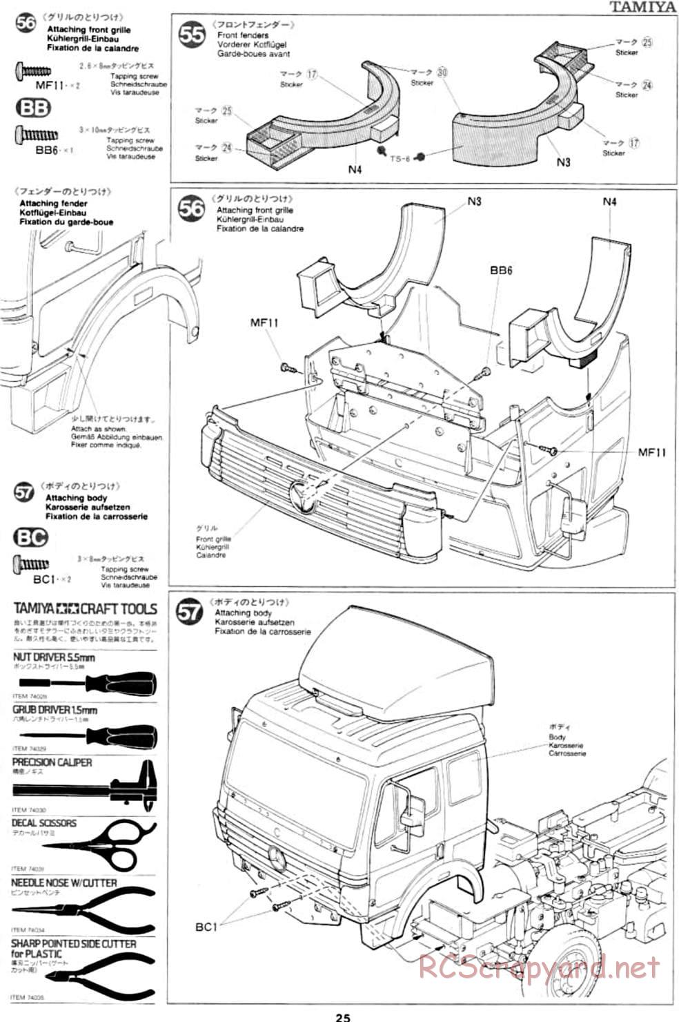 Tamiya - Mercedes-Benz 1850L Delivery Truck - Manual - Page 25
