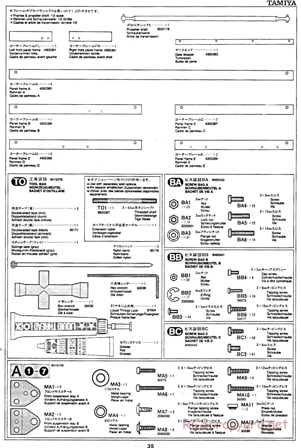 Tamiya - Mercedes-Benz 1850L Delivery Truck - Manual - Page 35