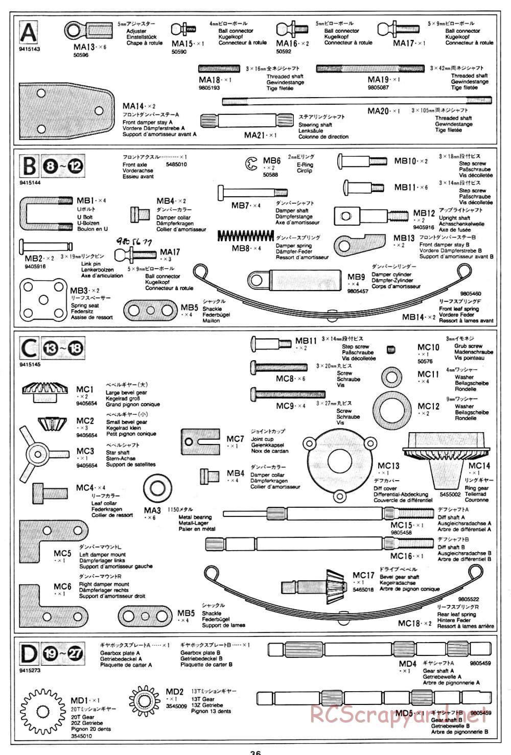 Tamiya - Mercedes-Benz 1850L Delivery Truck - Manual - Page 36