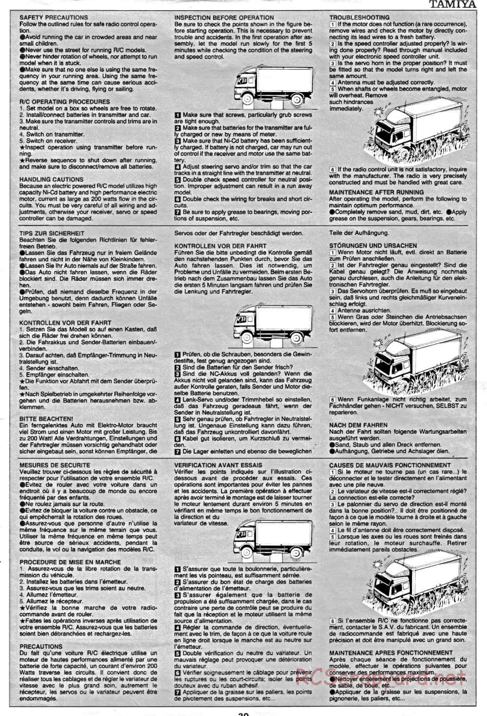 Tamiya - Mercedes-Benz 1850L Delivery Truck - Manual - Page 39