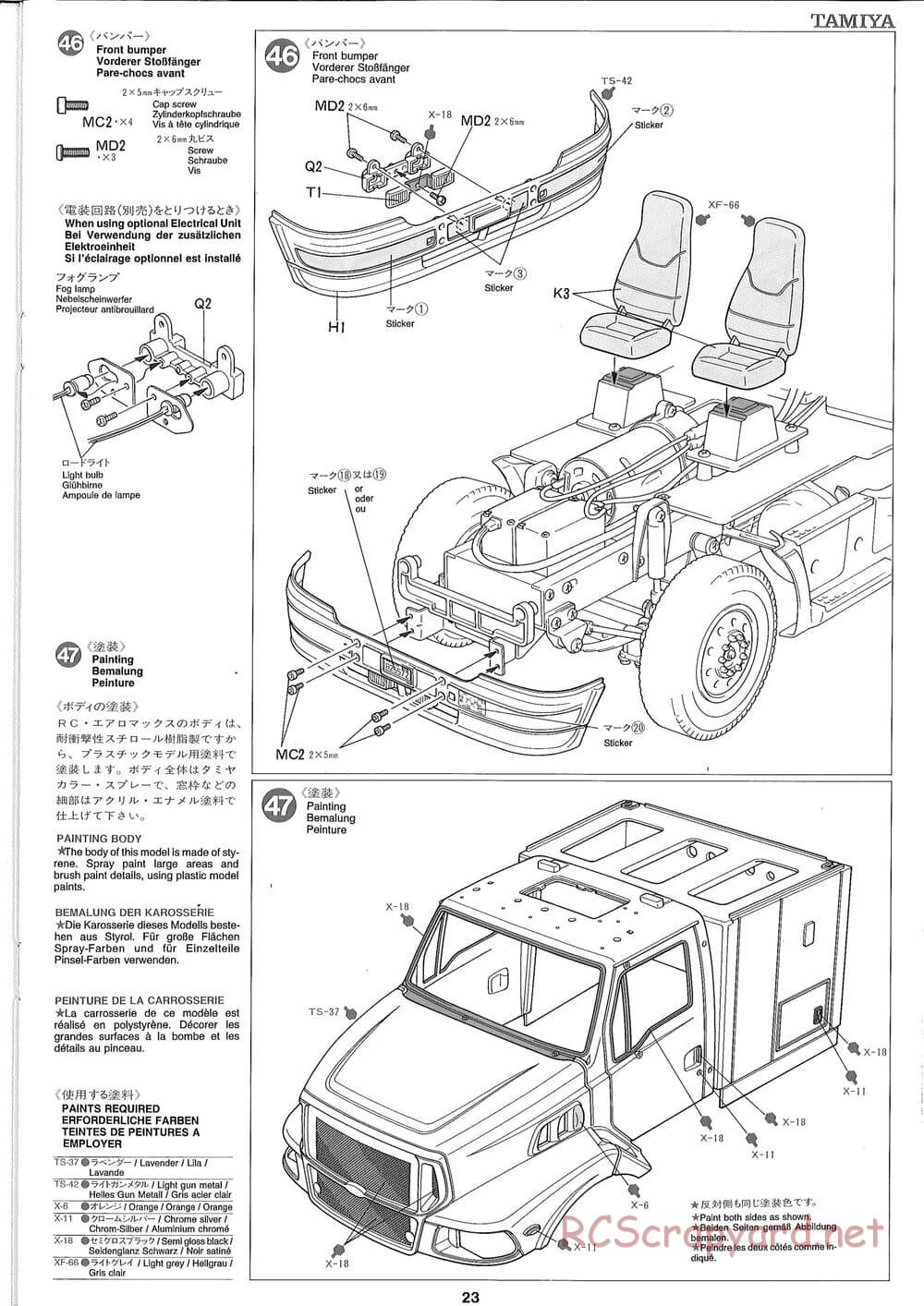 Tamiya - Ford Aeromax - Manual - Page 23