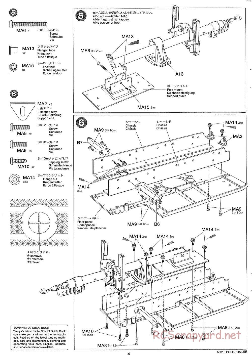Tamiya - Semi Pole Trailer Chassis - Manual - Page 4