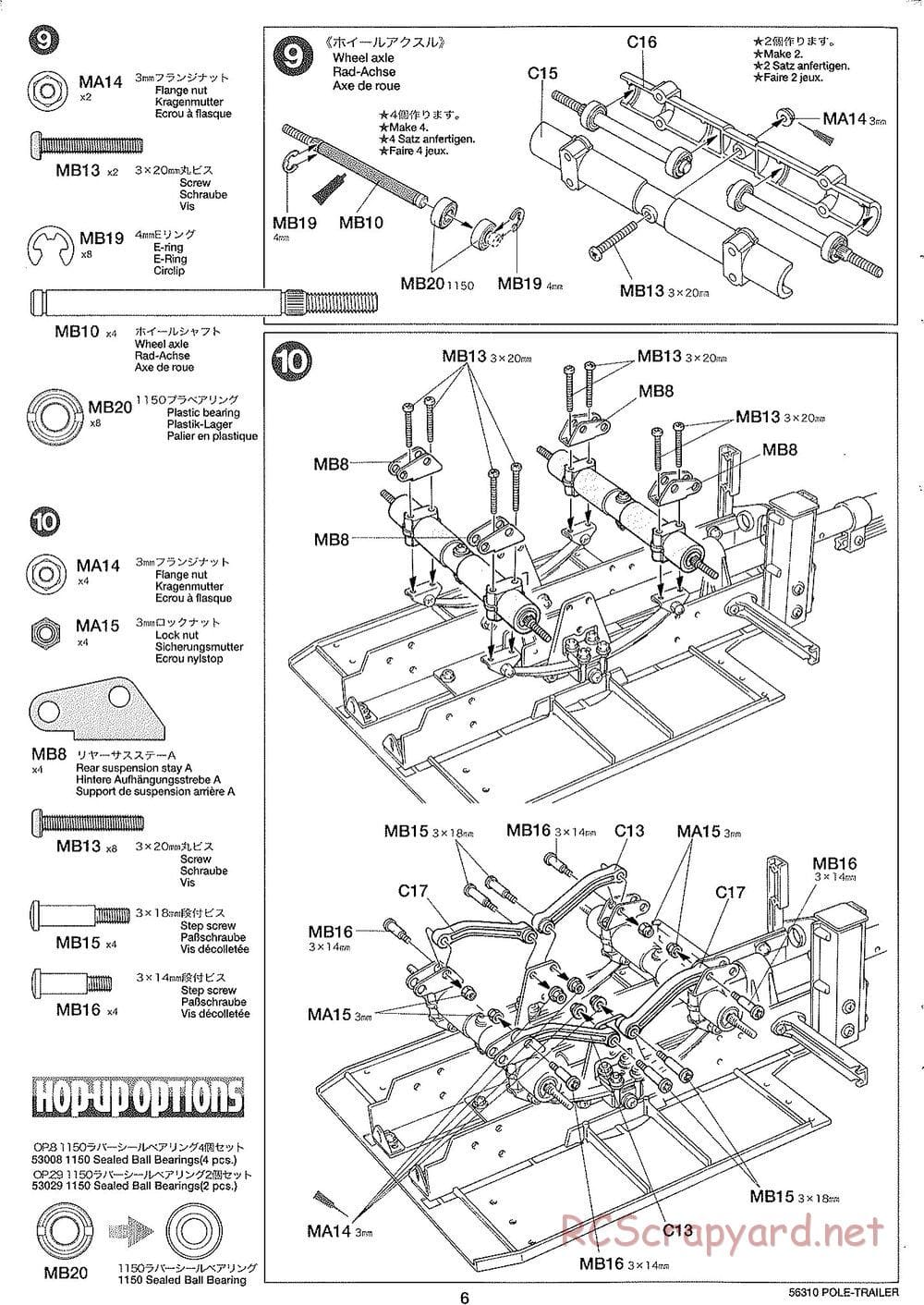 Tamiya - Semi Pole Trailer Chassis - Manual - Page 6