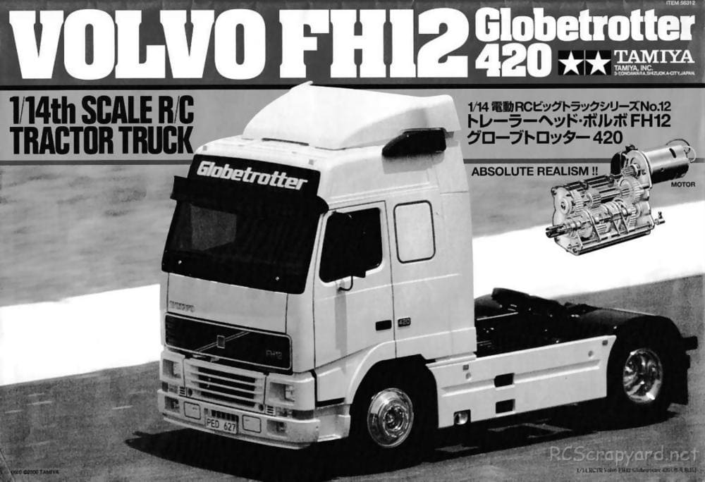 Tamiya - Volvo FH12 Globetrotter 420 Tractor Truck Chassis - Manual - Page 1
