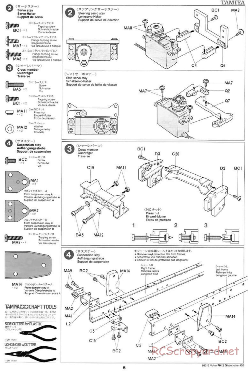 Tamiya - Volvo FH12 Globetrotter 420 - Manual - Page 5